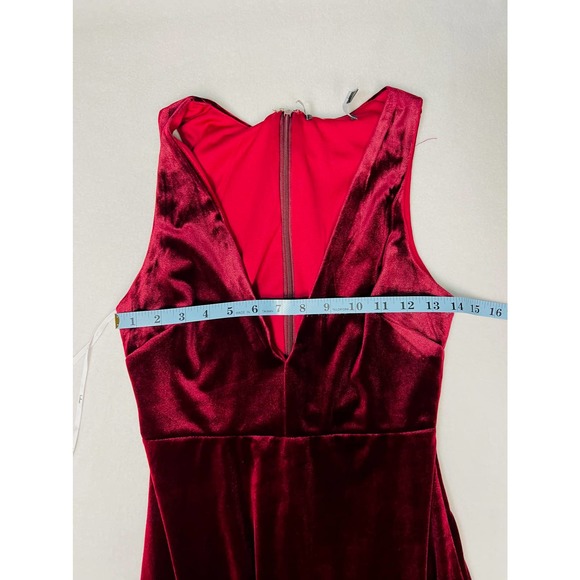 LULU'S S Stunning Luxury Wine Red Velvet Sleeveless Evening Maxi Dress NEW B46 - Picture 6 of 10